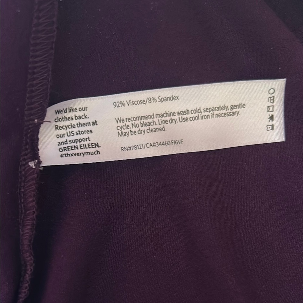 Eileen Fisher Rich Plum Long Sleeve Tee - Picture 8 of 8